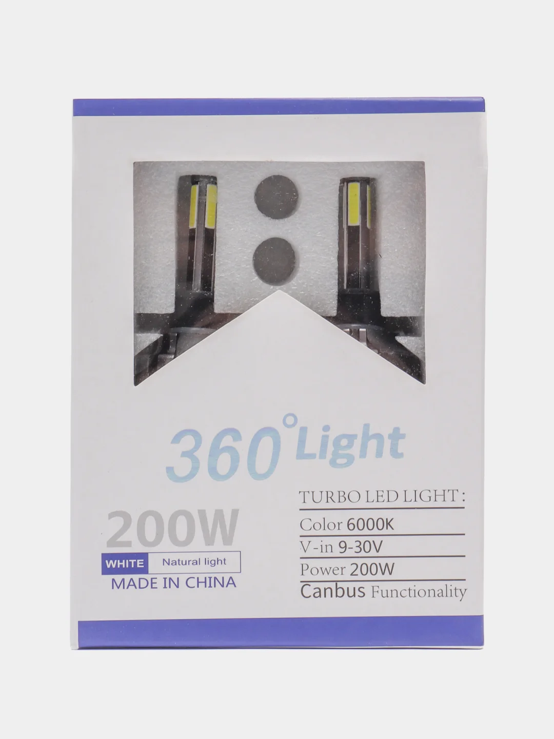 Светодиодные лампы LED H1, H3,H7, H11/H8/H9, 9006/НВ4, 360 град., 6000K, 50W, 9-30V, IP67