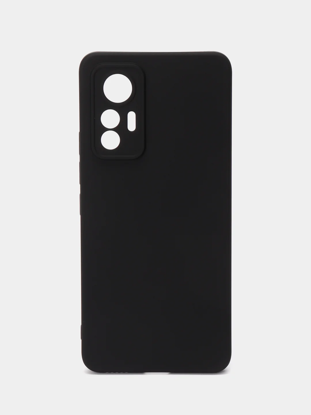 Черный чехол BROSCORP для Xiaomi 12 Lite матовый силиконовый тонкий, бортик вокруг камер