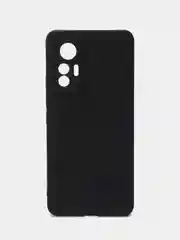 Черный чехол BROSCORP для Xiaomi 12 Lite матовый силиконовый тонкий, бортик вокруг камер