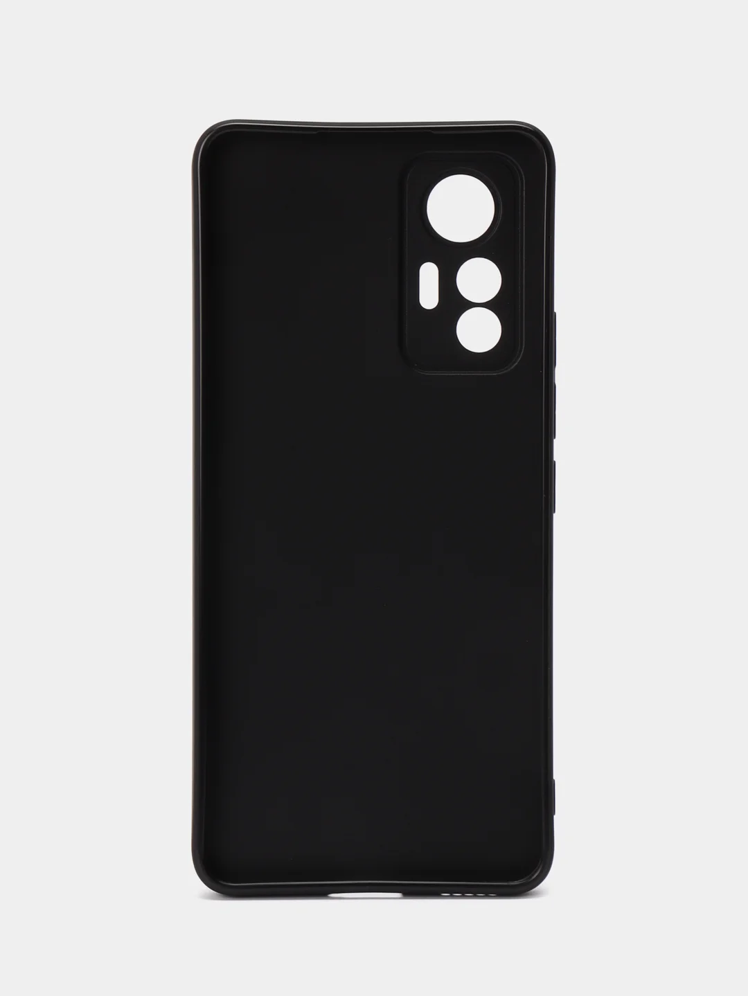 Черный чехол BROSCORP для Xiaomi 12 Lite матовый силиконовый тонкий, бортик вокруг камер