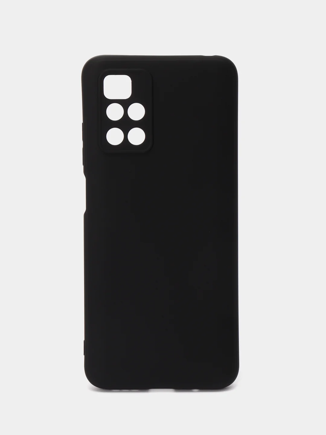 Черный чехол BROSCORP для Xiaomi Redmi 10 матовый силиконовый тонкий, бортик вокруг камер