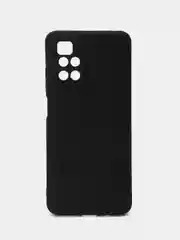 Черный чехол BROSCORP для Xiaomi Redmi 10  матовый силиконовый тонкий, бортик вокруг камер