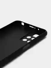 Черный чехол BROSCORP для Xiaomi Redmi 10  матовый силиконовый тонкий, бортик вокруг камер