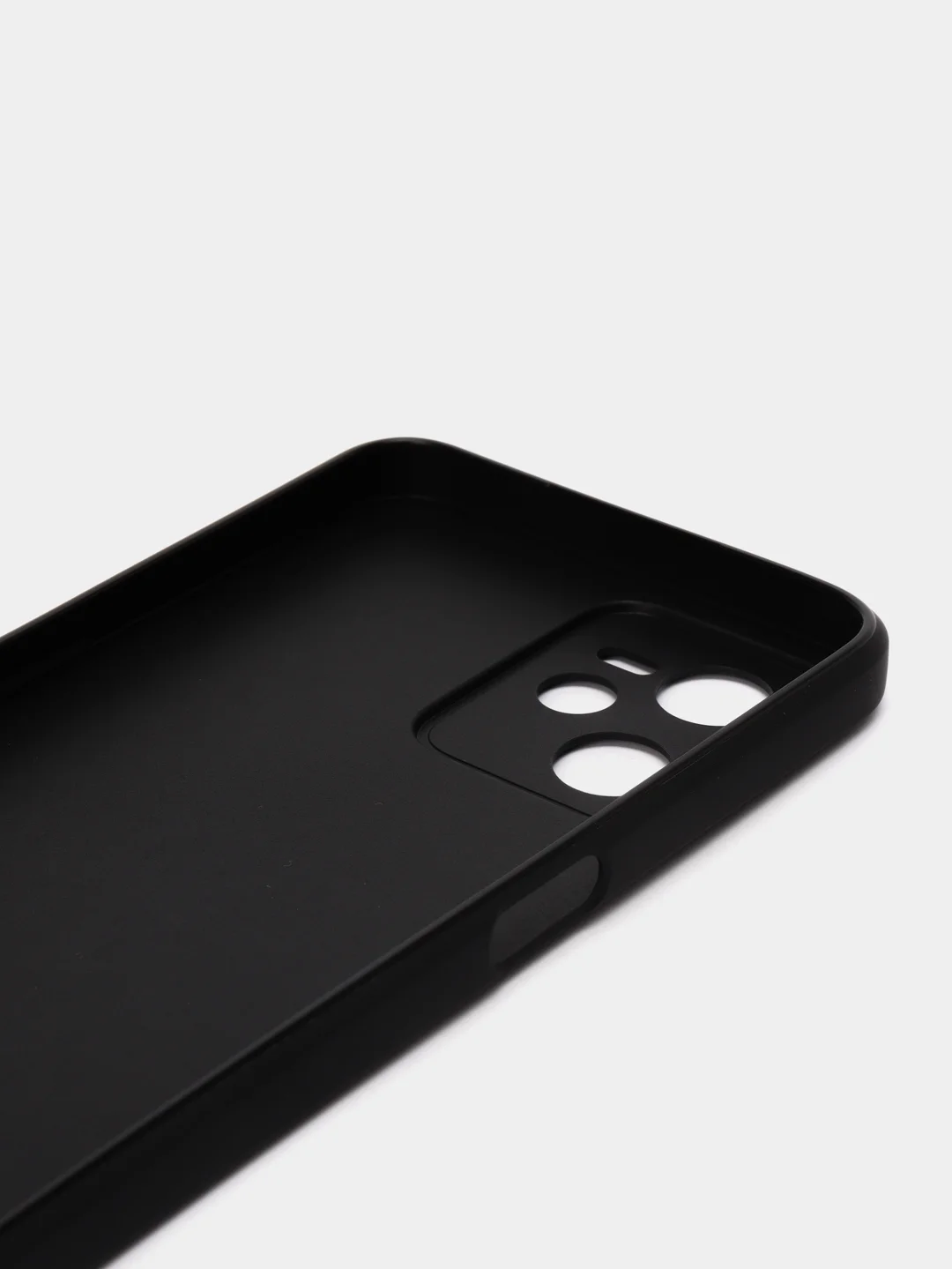Черный чехол BROSCORP для Realme C35 матовый силиконовый тонкий, бортик вокруг камер