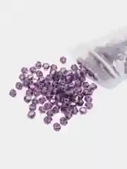Фиолетовый бусины стеклянные граненные биконус