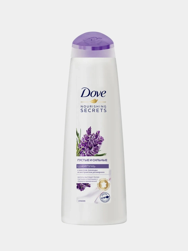 Шампунь Dove, "Густые и сильные", лаванда и розмарин, 380 мл