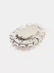 Белый кабошоны со стразами, 2 штуки