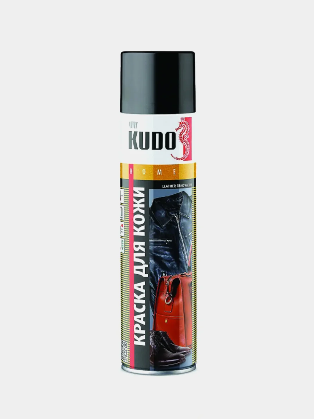 Черный краска-восстановитель для гладкой кожи Kudo, реставратор, 400 мл