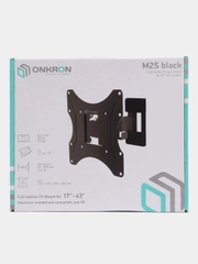 Кронштейн для телевизора ONKRON M2S Black 17"-43" наклонно-поворотный