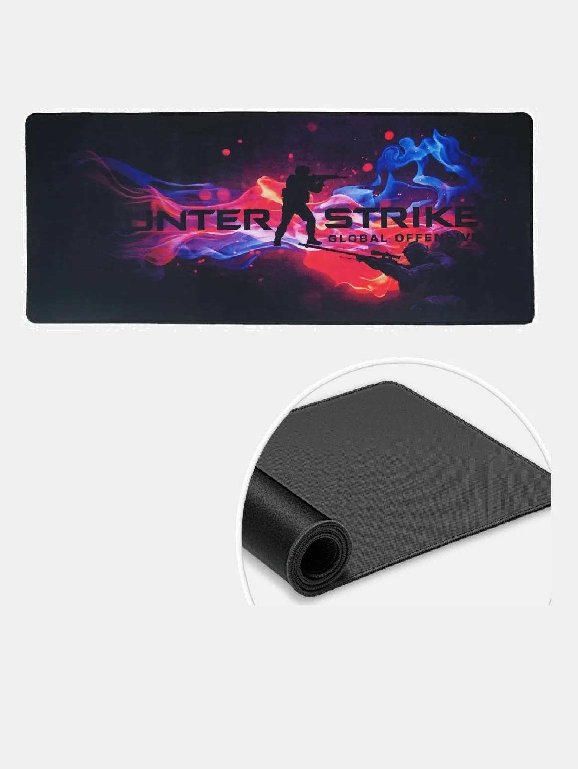 Алый коврик игровой для мыши и клавиатуры CS-GO (КС-ГО), 800 х 300 х 5мм