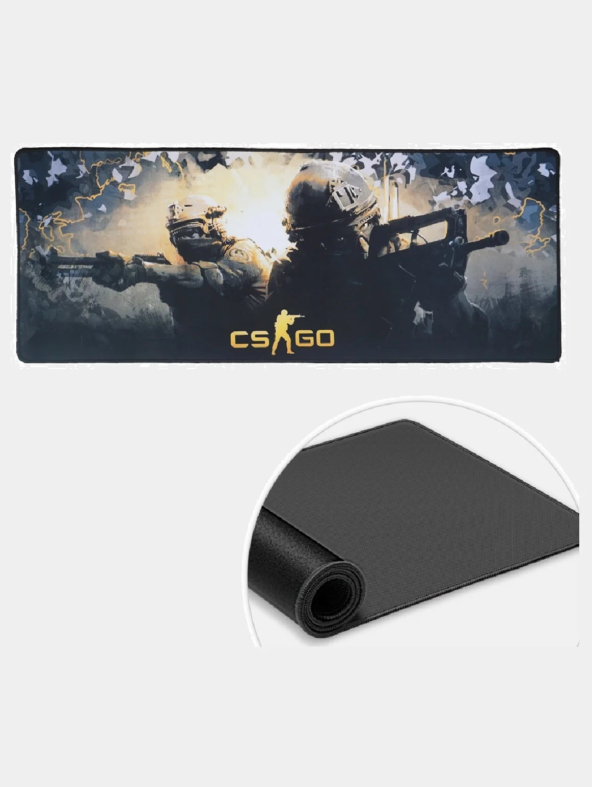 Алый коврик игровой для мыши и клавиатуры CS-GO (КС-ГО), 800 х 300 х 5мм