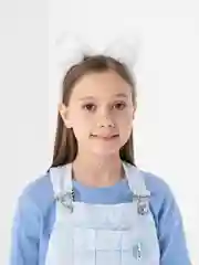 Белый ободок с ушками кошка для девочки