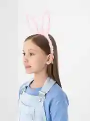 Розовый ободок Ушки зайчика, кролика светящиеся из искусственного меха