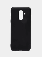 Чехол для Samsung Galaxy A6 Plus / J8 2018, Самсунг Галакси А6 Плюс, черный силиконовый