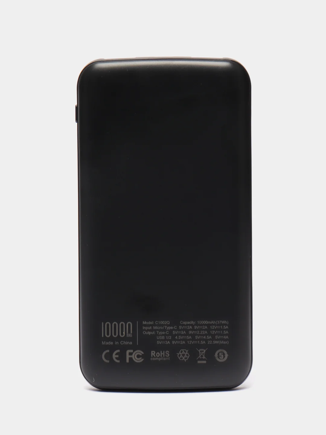 Черный внешний аккумулятор power bank 10000 mAh pd