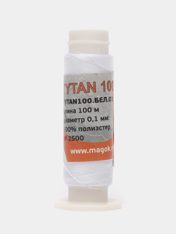 Нить для Бисера Титан (Titan) 100 м белая, 1 шт