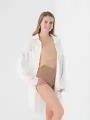 Белый рубашка пляжное платье женская туника