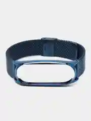 Синий металлический ремешок для Xiaomi Mi band 3, 4, 5, 6