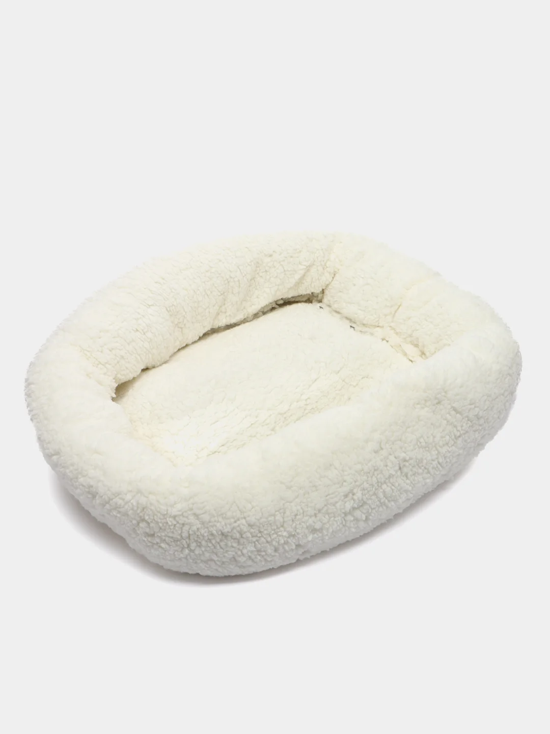 Лежанка для собак и кошек, мягкий мех, 50 х 42 х 11 см, молочная