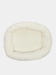 Лежанка для собак и кошек, мягкий мех, 50 х 42 х 11 см, молочная