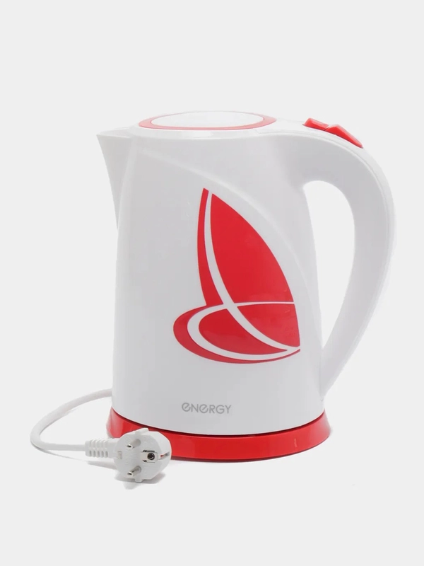 Чайник ENERGY E-211, 1,8 л, диск, бело-красный