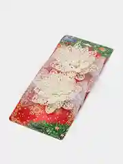 Белый ёлочное украшение,  цветы на елку, белые, красные, новогодний декор, размер от 8,5-11см