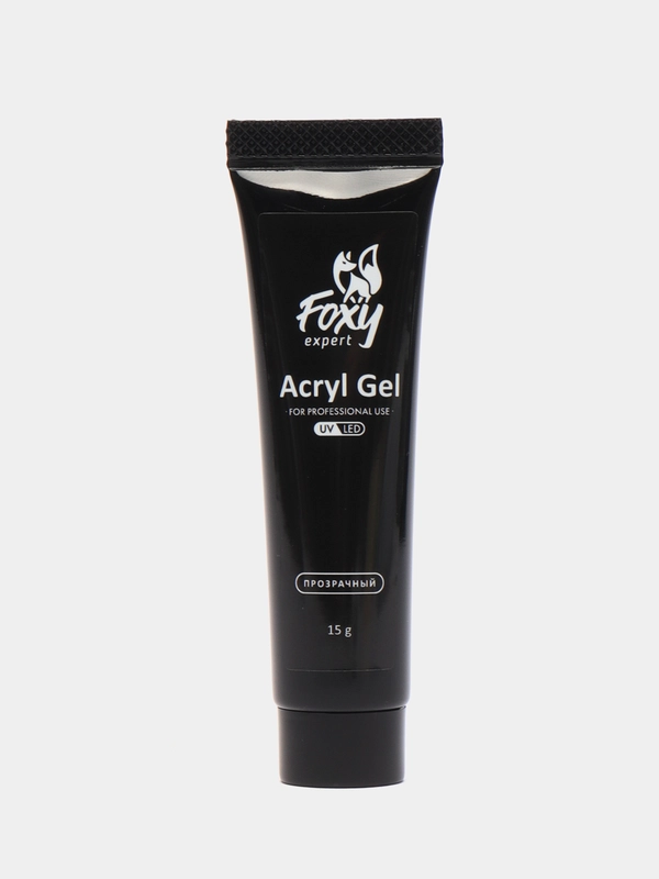 Акрил-гель (Acryl gel) полигель Foxy Expert для наращивания ногтей, прозрачный