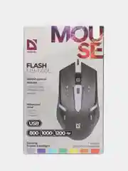 Черный мышь оптическая проводная Defender Flash 7 цветов, 4 кнопки, 800-1200dpi