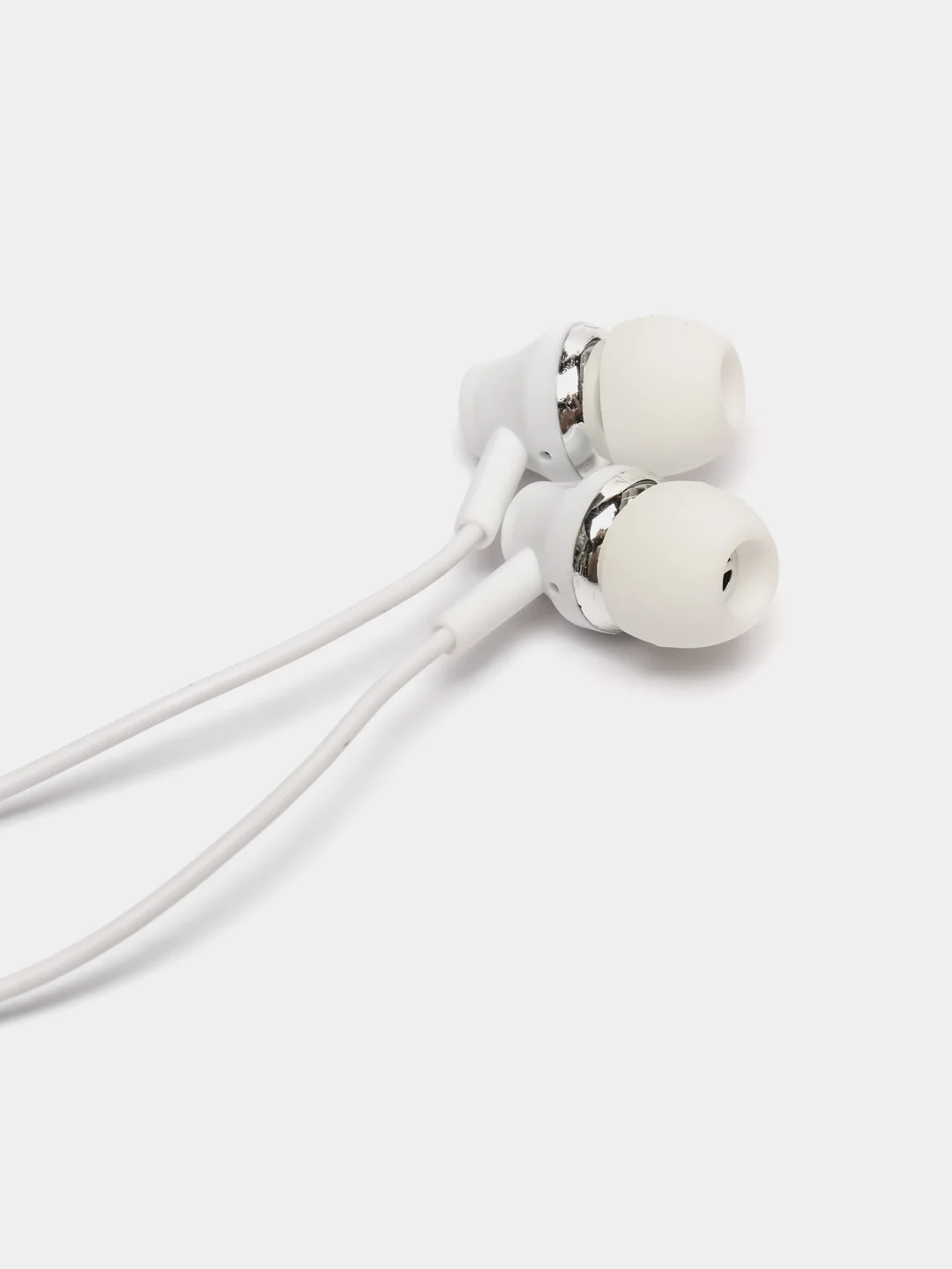 Серебряный наушники внутриканальные, вакуумные с разъёмом 3.5 Jack