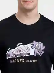 Черный футболка аниме "Наруто Kakashi" мужская женская
