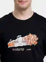 Черный футболка аниме  "Наруто Pain" мужская женская
