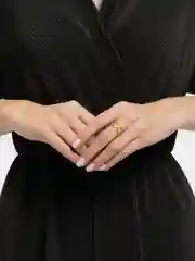 Золотой кольцо Сердечки/ открытое кольцо