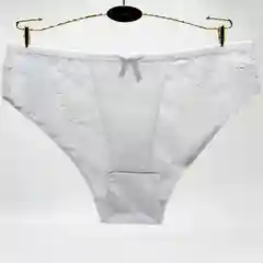 Белый трусы женские хлопковые слипы, с кружевом