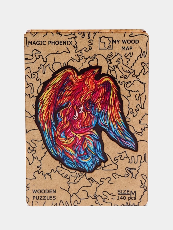 Деревянный пазл My Wood Map Феникс, размер M, 141 деталь