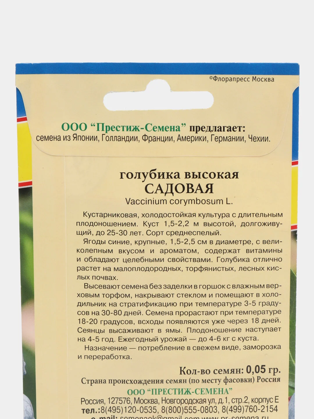 Семена Голубика "Садовая"