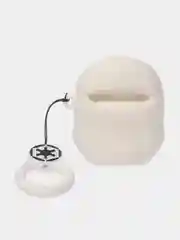Молочный чехол для беспроводных наушников Apple AirPods 1/2, с карабином, силиконовый