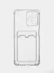 Марсала чехол противоударный для Realme C35 / Реалми С35 прозрачный, с карманом для карты