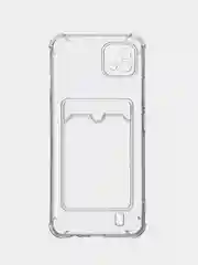 Марсала чехол противоударный для Realme C11 2021 / C20 Реалми прозрачный, с карманом для карты