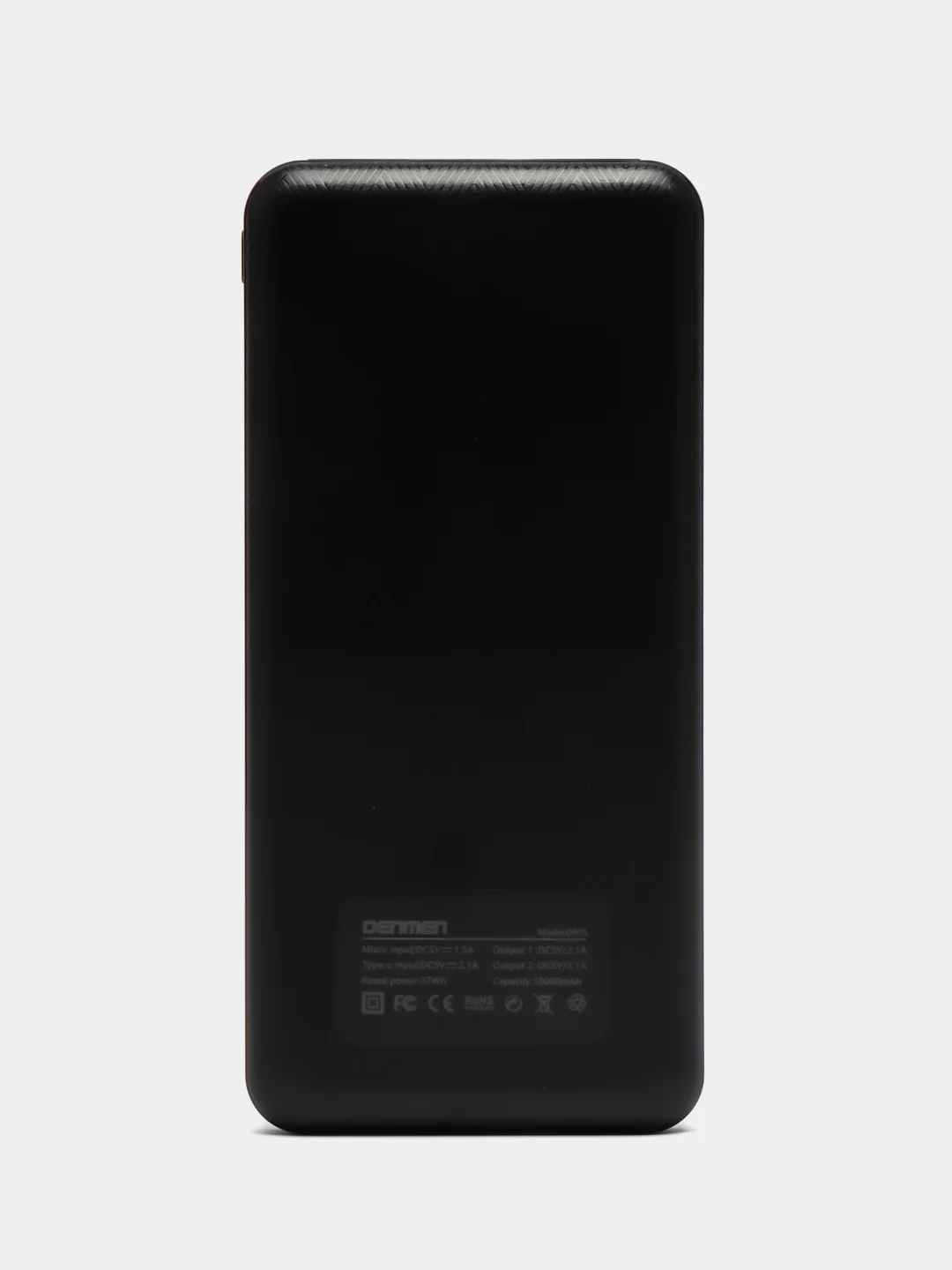 Черный внешний аккумулятор Power Bank (повербанк) 10000 mAh, чёрный