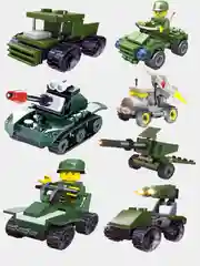 Конструктор "Военная техника" 16-37 деталей. Танк/Ракетница/Грузовик/Квадрик и другие