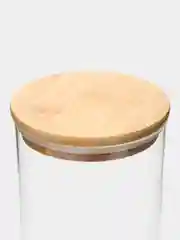 Банка стеклянная для сыпучих продуктов/для хранения с бамбуковой крышкой