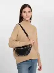 Сумка на пояс, бананка, женская,  кожа