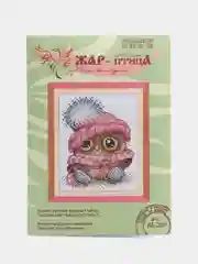 Розовый набор для творчества.  Вышивание крестиком. Вышивка. Набор для вышивания совушка / сова