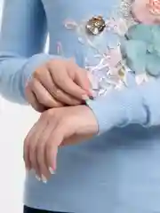 Голубой свитер женский