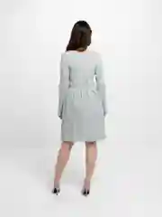 Серый платье женское, утепленное, из плотного трикотажа