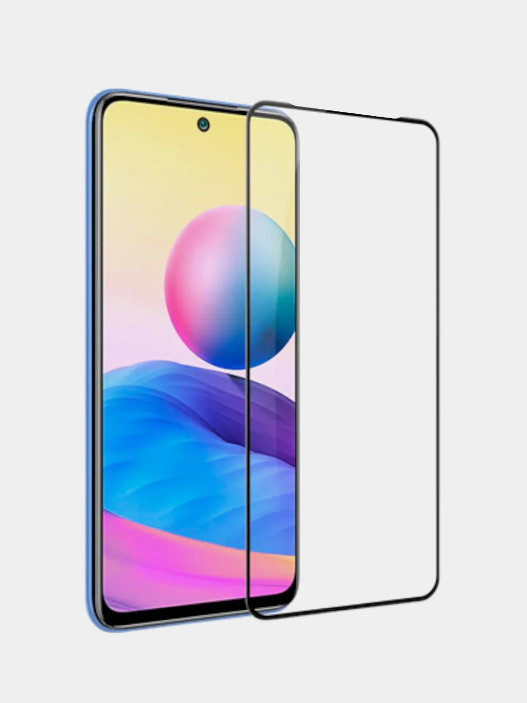 Черный защитное стекло Xiaomi Redmi 10 / Poco M3 Pro / Redmi Note 11 NFC 4G, Сяоми Редми 10