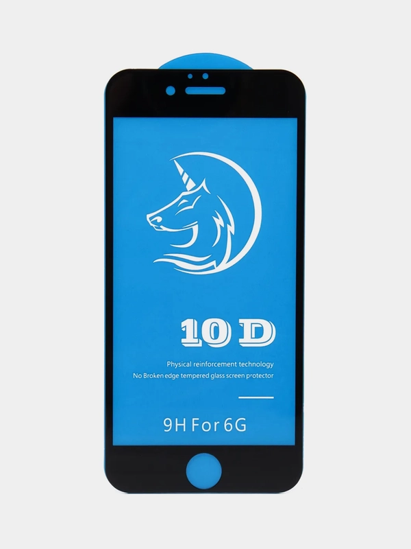 Защитное стекло STiX 10D iPhone 6/6S с рамкой, черное (PREМIUМ Олеофобное)
