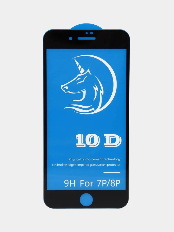 Защитное стекло STiX 10D iPhone 7+/8+ с рамкой, черное (PREМIUМ Олеофобное)