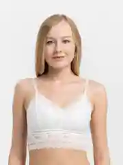 Белый топ-бра женский, кружевной, укороченный