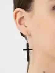 Черный серьги-подвески "Кресты" из акрилового стекла